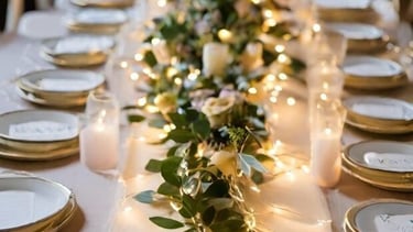 Mesas decoradas con flores