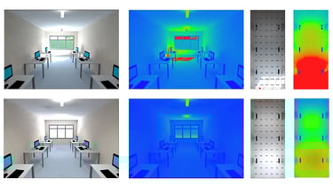 Analysis of glare in workplaces with computer workstations and side openings.