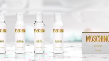 Moschino bottle hotel bathroom amenities hotel collection Trendlux Malaysia