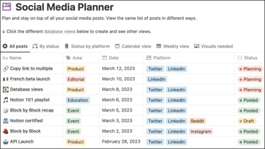 Notion Content Database