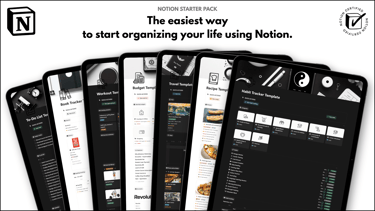 Notion Templates | Notion Starter Pack | Cover