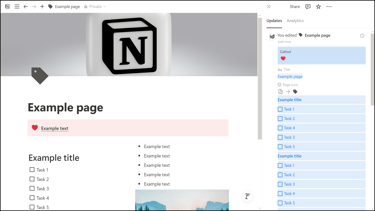 Notion Updates Tab