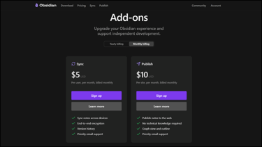 Obsidian Pricing