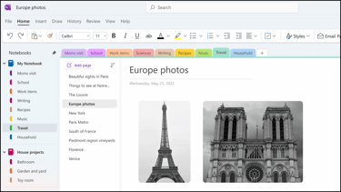 OneNote Dashboard