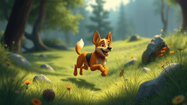 chien heureux en pleine nature