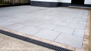 Basic grey slab driveway
