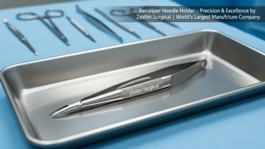 Zestlet Surgical’s Barraquer Needle Holder — crafted from premium stainless steel for delicate micro