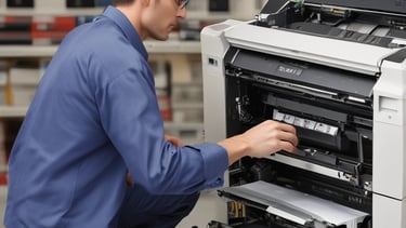 A wall with electrical and telecommunications equipment, including several distribution boxes and a network of intricately arranged cables. A small bird is perched near the top section of the wires.
