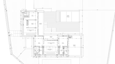 Moradia em Vila Alegre. Projeto de Arquitetura. Planta do Piso 1.