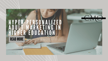 hyper-personalized adult marketing in higher education woman sitting at her laptop writing