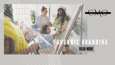 Organic branding People brainstorming on a white board