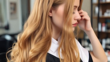 A serene salon interior with elegant decor and soft lighting.