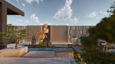 Luxury pool and landscape design Yas Island Abu Dhabi