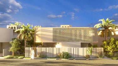 Front elevation of Etihad House showcasing modern Emirati architecture