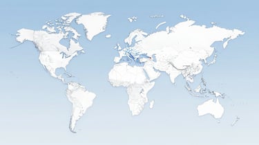 A clean, high-end vector world map graphic with overlaid blue lines representing international trade routes connecting Pakistan to ports in Asia, Europe, and the Americas, modern corporate look