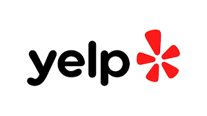 Official Yelp logo with black lowercase text and a red burst icon on a white background.
