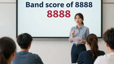 Close-up of study materials and notes for PTE preparation