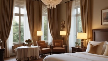 A neon sign with both English and Chinese characters illuminates against a dark background. The sign advertises a travel agency with services such as visa, tour, and ticket assistance. The surrounding area is dimly lit, with faint reflections visible.