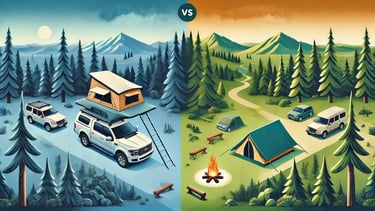 advantages and disadvantages of a roof tent versus a ground tent