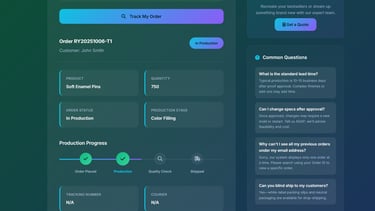 a dashboard of tracking order page