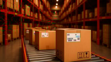 Etiquetas Industriales para productos en cadenas o en Banda automatizada para logística o comercializadora