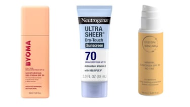 Byoma SPF30 Gel Moisturiser and Neutrogena Ultra Sheer and Celestial Skincare Mineral Sunscreen
