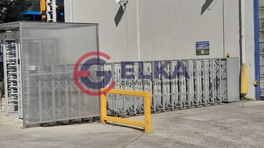 Akordiyon bahçe kapısı, akordiyon kapı, otomatik bahçe kapısı, motorlu bahçe kapısı.