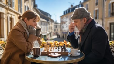 Echecs à la terrasse d'un café