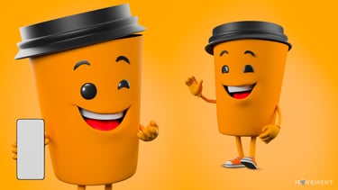 mascote 3D e personagem 3D Produtora Movement