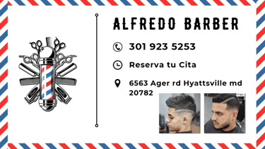 a barbershop business card with a barbershop