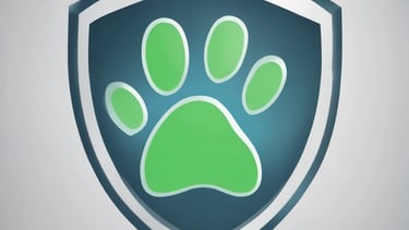 a dog paw print on a shield shield
