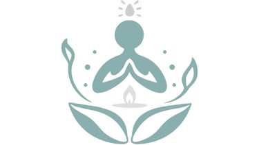 Logo with the leaves sprouting from and grounding the person, highlighted green