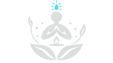 Logo with water drop above the head highlighted blue