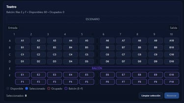 Sistema de reservas para teatro