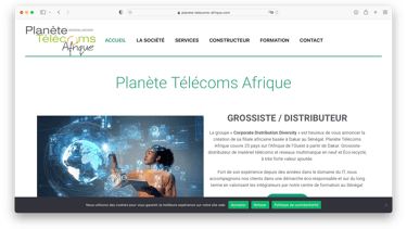 Page d'accueil du site planete-telecom-afrique.com
