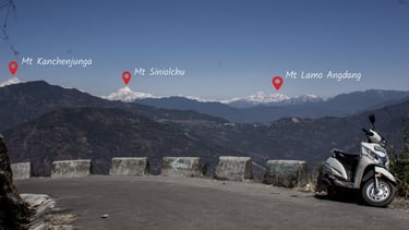 Mountain range view from crosshill pedong