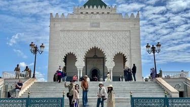 Rabat morocco a group of people standing in front of a building