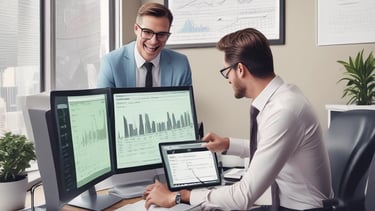 A team of accountants collaborating in an office setting.
