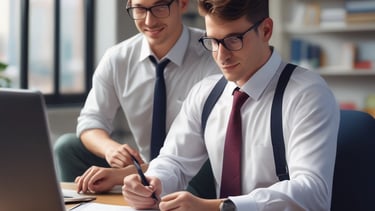 A small business owner discussing finances with an accountant.
