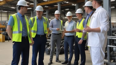 A safety audit being conducted in an industrial setting.