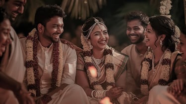 A candid wedding photograph on a destination wedding in Kerala
