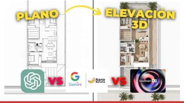 CÓMO PASAR un PLANO 2D a un PLANO 3D o ELEVACIÓN con IA