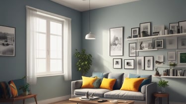 A tidy, cozy living room freshly cleaned with sunlight streaming through spotless windows