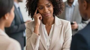 A group of diverse professional women networking and sharing ideas in a cozy café.