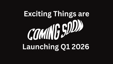 Black and white stylised coming soon sign