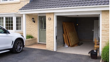 Garage to home office conversion and new porch in Worthing