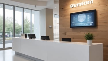 A sleek laptop screen showing a detailed dental software comparison dashboard.