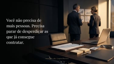 Business professionals in a boardroom discussing strategy with a laptop and notes on a desk.