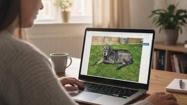 Customer image of Neeva an Irish wolfhound used to create a 3-D model