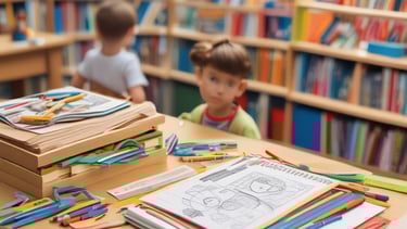 A delivery person handing over a box of school supplies at a school entrance.